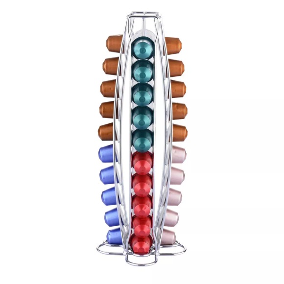 Cheffinger - Dispenser für 40 Nespresso-Kapseln, One Size, Silber
