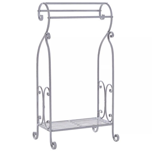 Beliani Handtuchständer Antik Optik grau 49 x 91 cm freistehend 3 Arme LINARES