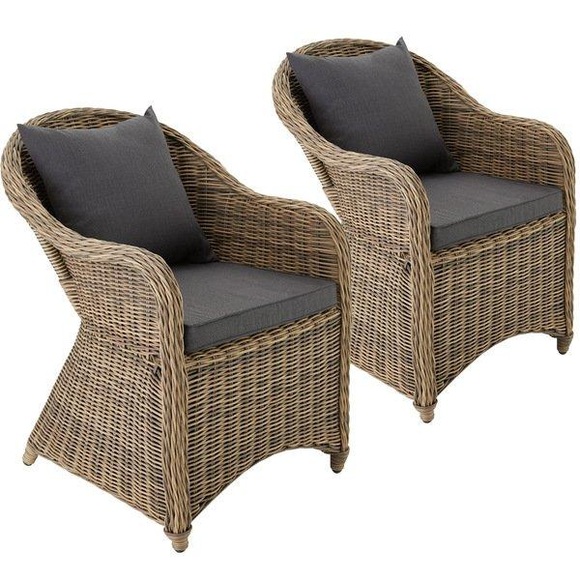 2 Rattansessel mit Aluminiumgestell inkl. Sitzkissen und Rückenkissen 2 Rattansessel mit Aluminiumgestell inkl. Sitzkissen und Rückenkissen