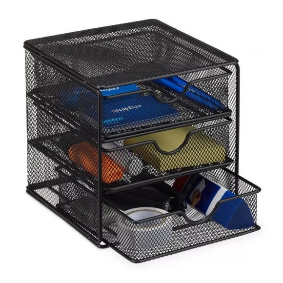 B2X - Schreibtisch-Organizer aus Metall mit 3 Fächern, 17X22CM