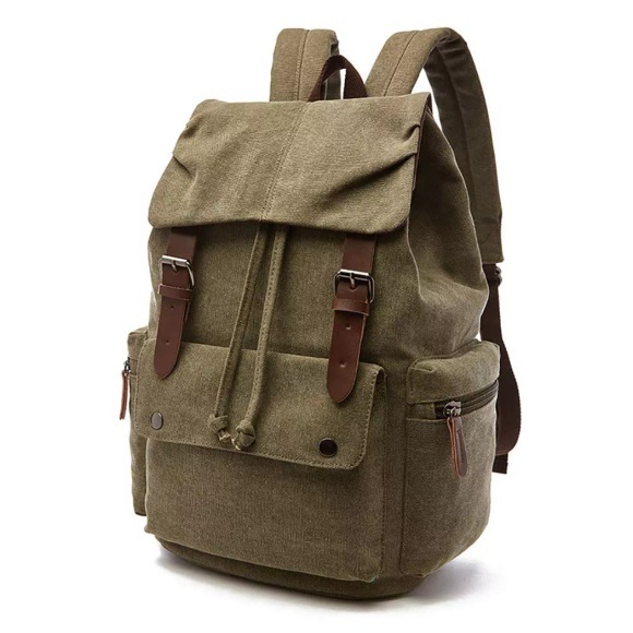 Canvas Vintage Laptop-rucksack, Rucksack Für Wandern, Reisen, Geräumige Tasche Unisex Braun ONE SIZE