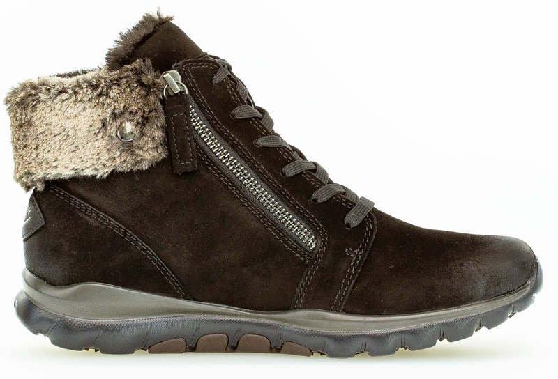 Gabor Rollingsoft Schnürboots, mit Fellimitat Besatz