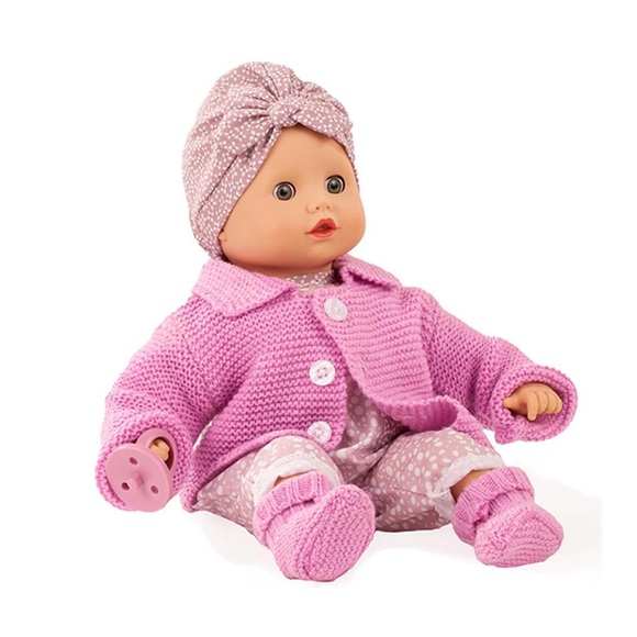 Götz Muffin ohne Haare 33cm Weichkörperpuppe mit Schnuller, ohne Windel, Schlafaugen