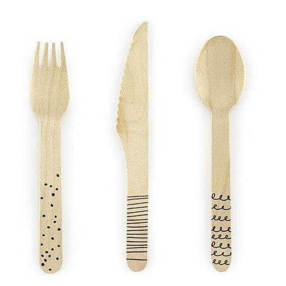 Holzbesteckteile Unisex Schwarz