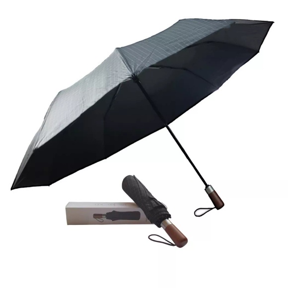 Alopini - Regenschirm großer sturmsicherer 2-Personen-Reiseschirm winddichter Taschenschirm öffnen-schließen Automatikschirm, One Size, Schwarz