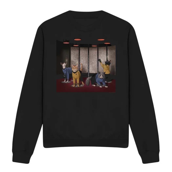 Star Trek - Beam Meow Up Sweatshirt, für Damen, Schwarz, Größe M
