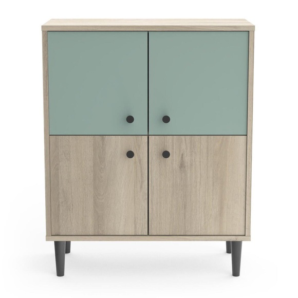 Kleines Sideboard Mit 4 Türen In Holzoptik - Arty Unisex Braun ONE SIZE