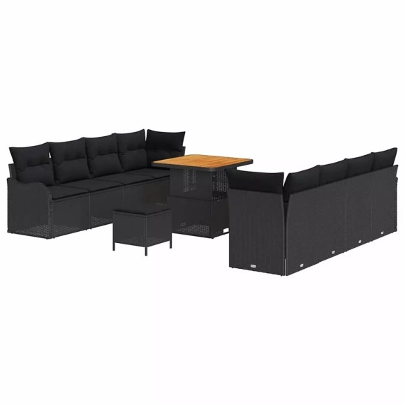 VidaXL - Garten-sofa poly-rattan, One Size, Schwarz