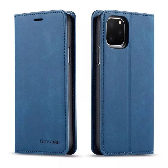 iPhone 11 Pro Max - Vintage Flip Case in Wildleder Optik