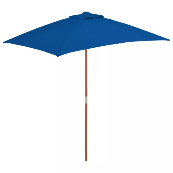 vidaXL Sonnenschirm mit Holzmast Blau 150x200 cm