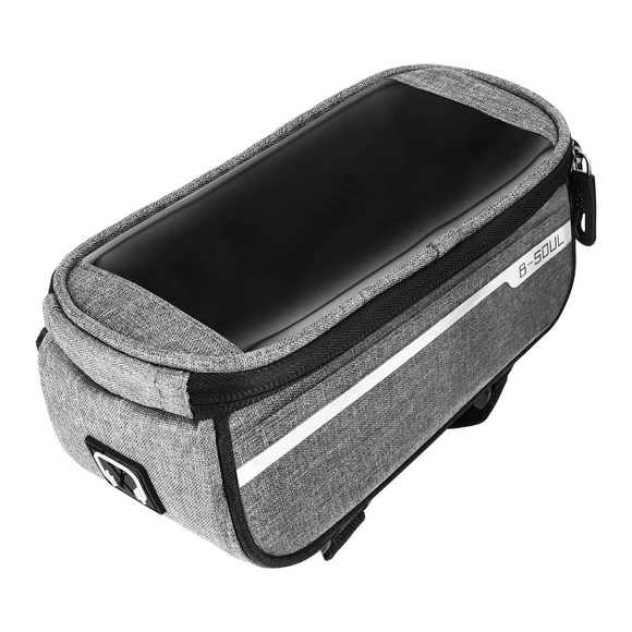Graue Fahrradtasche Aus Stoff Unisex Grau