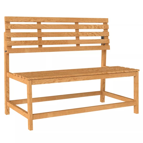 Outsunny - Gartenbank, One Size, Eichen Altholz