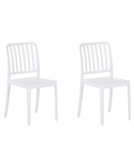 Beliani Gartenstuhl Kunststoff weiss 2er Set SERSALE