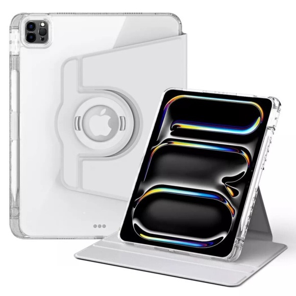 Cover-Discount - iPad Air / Pro 11 2in1 drehbare Hülle mit Rückseite + Deckel, Weiss Bunt,