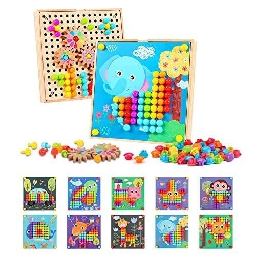 Mosaik Steckspiel 3D mit Zahnrädern Multicolor