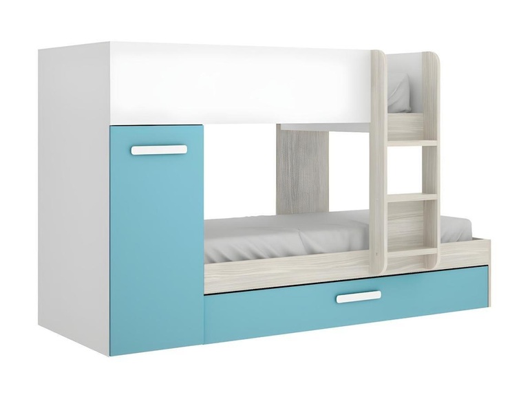 Etagenbett Ausziehbett mit Stauraum 3 Eiche ANTHONY Etagenbett Ausziehbett mit Stauraum 3 Eiche ANTHONY