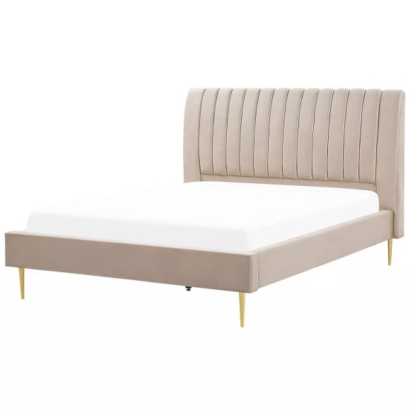 Bett mit Lattenrost aus Samtstoff Modern MARVILLE Bett mit Lattenrost aus Samtstoff Modern MARVILLE