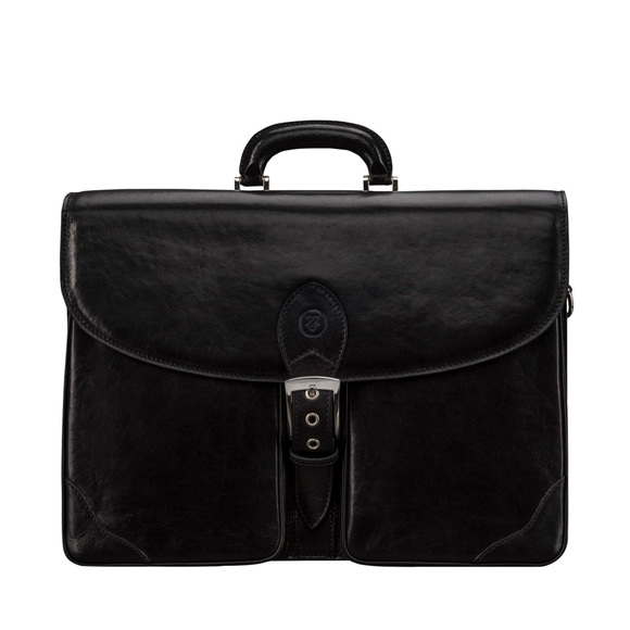Maxwell Scott Tomacelli - Leder-Aktentasche in Schwarz S