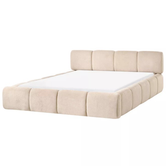 Beliani - Bett mit Lattenrost aus Stoff  ORVILLE, 160X200CM, Taupe