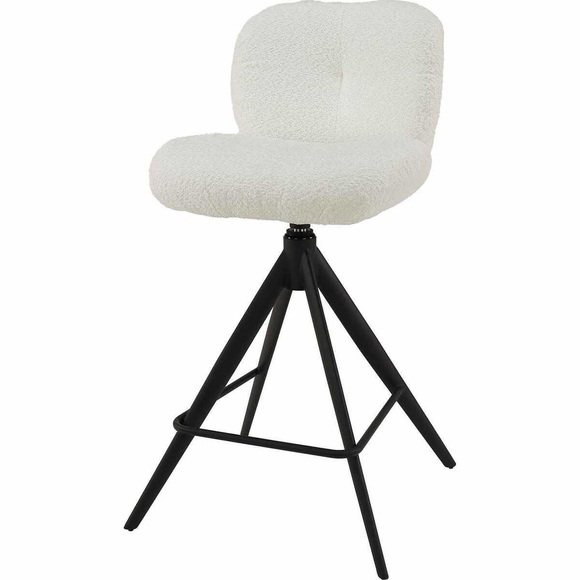 Barstuhl Comfort drehbar Bouclé weiss Barstuhl Comfort drehbar Bouclé weiss