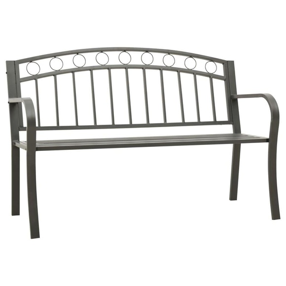 vidaXL Gartenbank 125 cm Stahl Grau