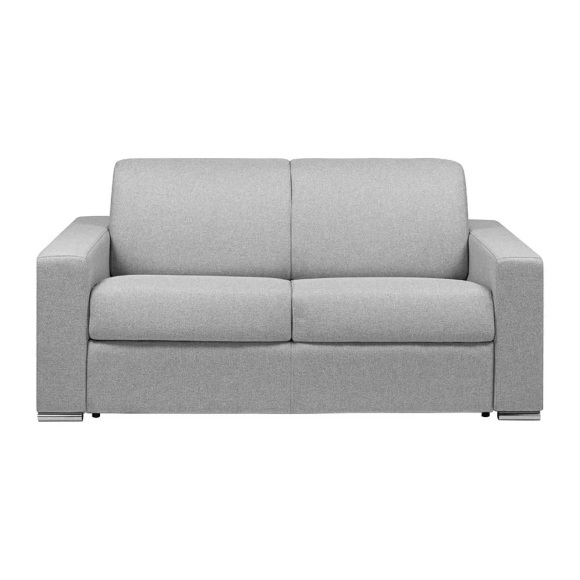 LINEA SOFA - Schlafsofa mit Matratze 2-Sitzer Stoff - Grau - Liegfläche mit Lattenrost: 120 cm - Matratzenhöhe: 18 cm mit Memory Schaum - CALITO, One Size