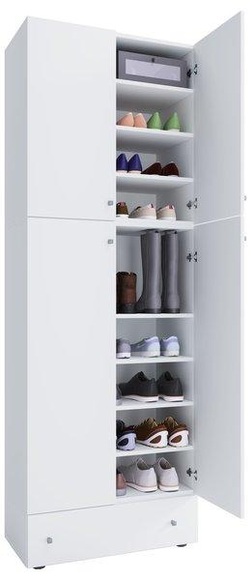 MID.YOU Schuhschrank 200/70/39 cm , Lona Xxl , Weiss , Kunststoff , 200x70x39 cm , melaminharzbeschichtet,Nachbildung , 000657007654