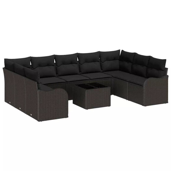 VidaXL - Garten-sofa poly-rattan, One Size, Schwarz