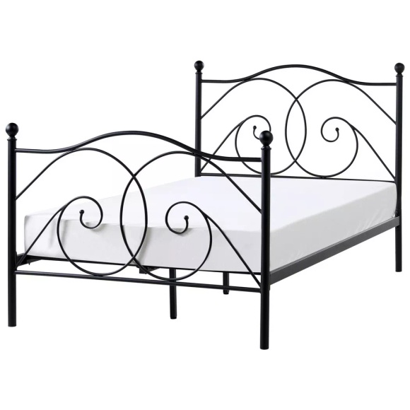 Beliani - Bett mit Lattenrost aus Stahl DINARD, 120X200CM, Schwarz