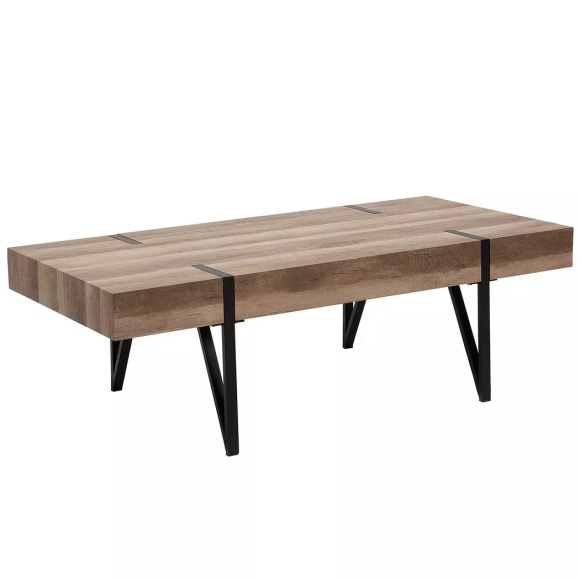 Beliani Couchtisch heller Holzfarbton ADENA