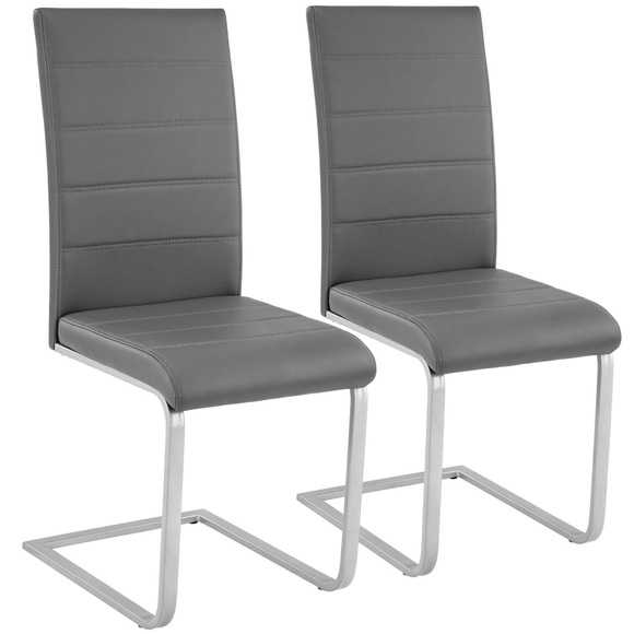 2 Esszimmerstühle Schwingstühle - grau