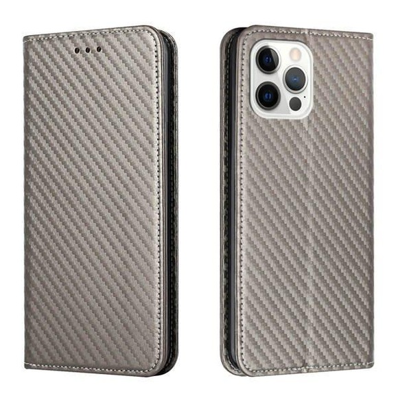 iPhone 14 Pro Max - Carbon Look Flip Case Hülle