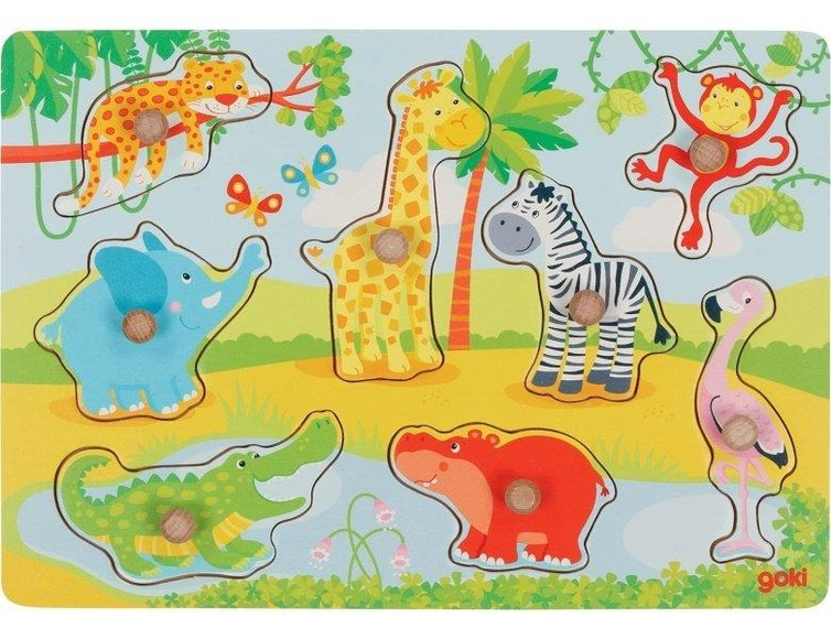 Puzzle Steckpuzzle Afrikanische Tierkinder (8Teile)