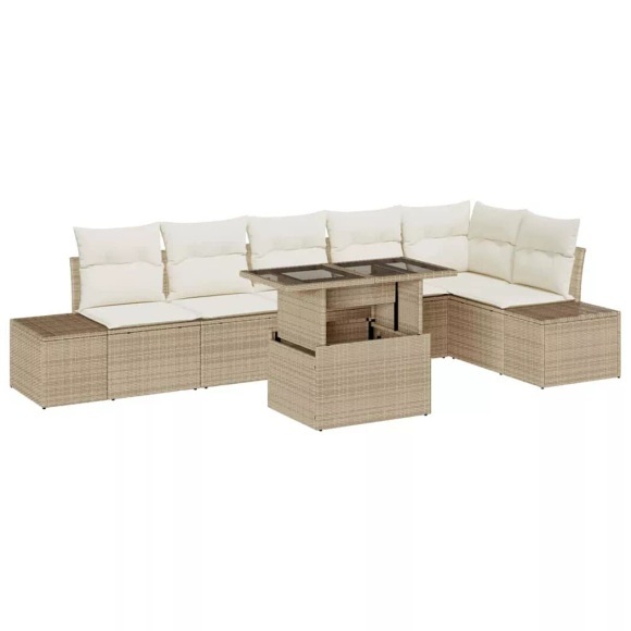 VidaXL - Garten-sofa poly-rattan, One Size, Beige