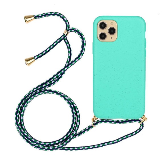 iPhone 12 / 12 Pro - Hülle mit Umhängeband türkis