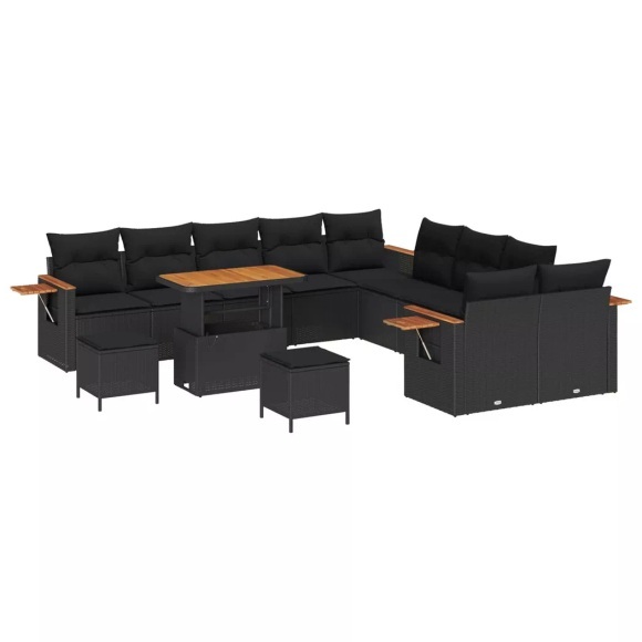 VidaXL - Garten-sofa poly-rattan, One Size, Schwarz