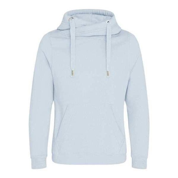 Cross Neck Kapuzenpullover Unisex Himmelblau L