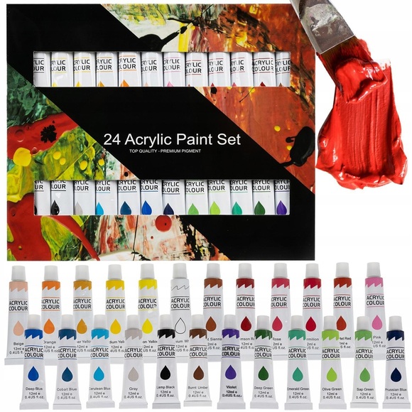 Acrylfarben - 24 Stück - 12 Ml Unisex