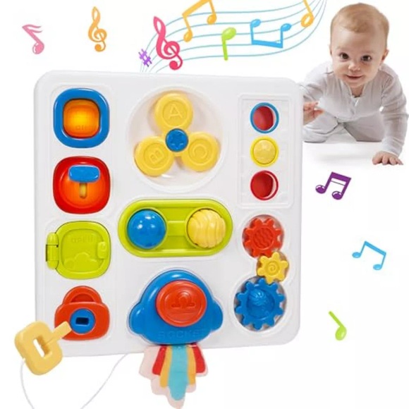 Activity-board - 9 in 1 Baby-Motorikspielzeug Sinnesspielzeug Baby-Baby-Würfelspielzeug Busy Board, One Size, Multicolor