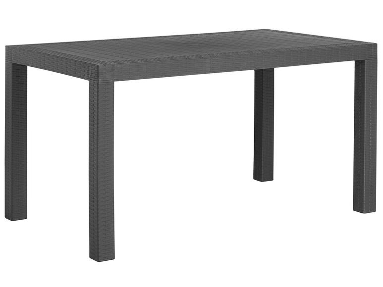 Beliani Gartentisch Rattanoptik graphitgrau 140 x 80 cm FOSSANO