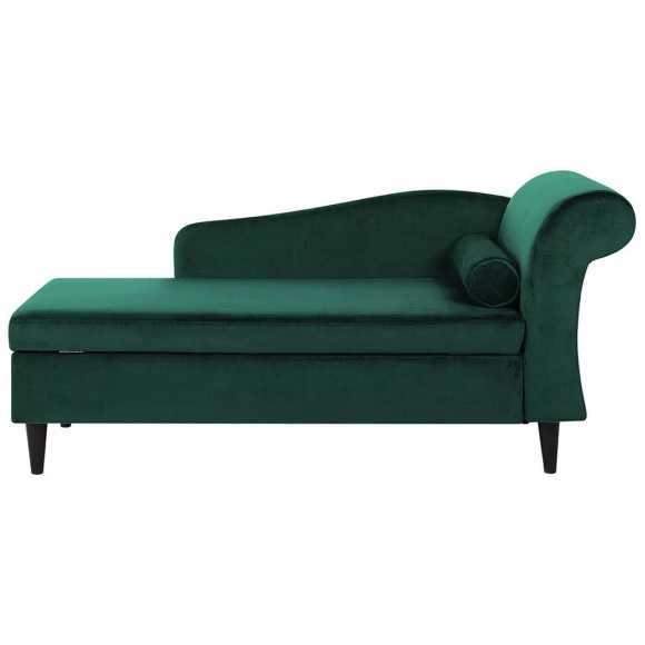Beliani Chaiselongue Samtstoff smaragdgrün rechtsseitig LUIRO