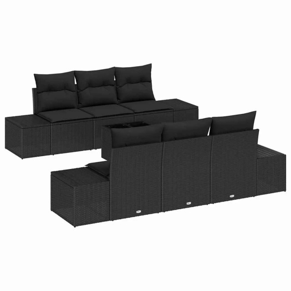 VidaXL - Garten-sofa poly-rattan, One Size, Schwarz