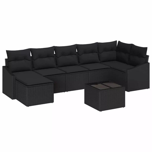 VidaXL - Garten-sofa poly-rattan, One Size, Schwarz