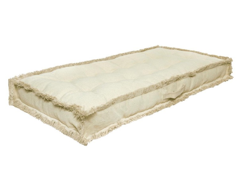 Palettenkissen mit Fransen - Baumwolle - 120 x 60 cm - Beige - HONDURAS Palettenkissen mit Fransen - Baumwolle - 120 x 60 cm - Beige - HONDURAS