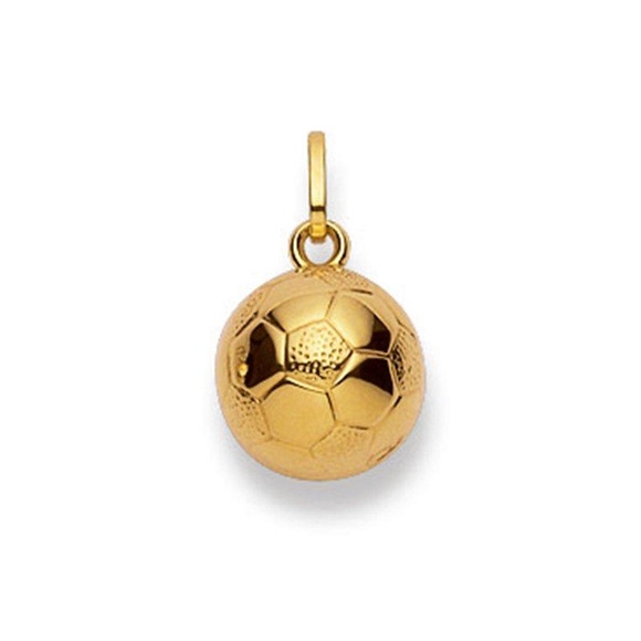 Anhänger Fussball Gelbgold 750, 17x10mm Damen Gelbgold ONE SIZE
