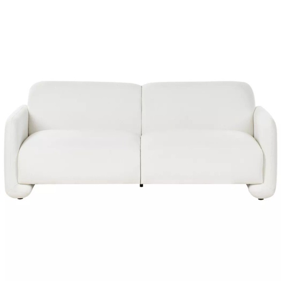Beliani - 3 Sitzer Sofa aus Stoff Retro SALAND, One Size, Weiss Bunt