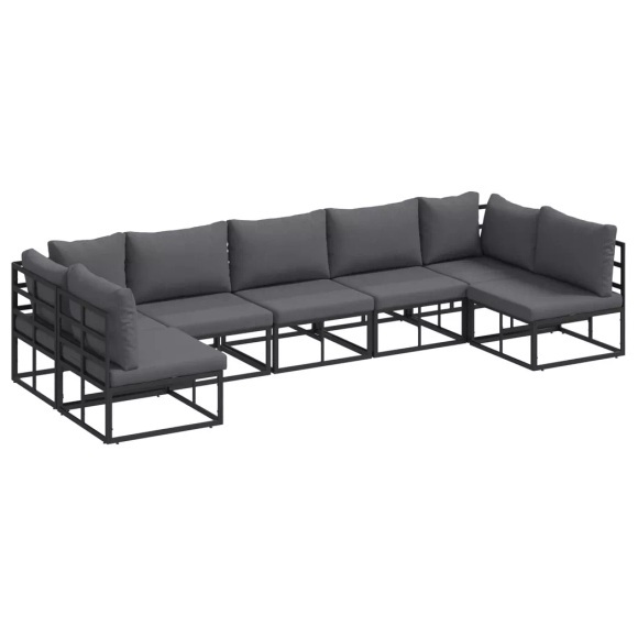 VidaXL - Garten-sofa aluminium, One Size, Schwarz