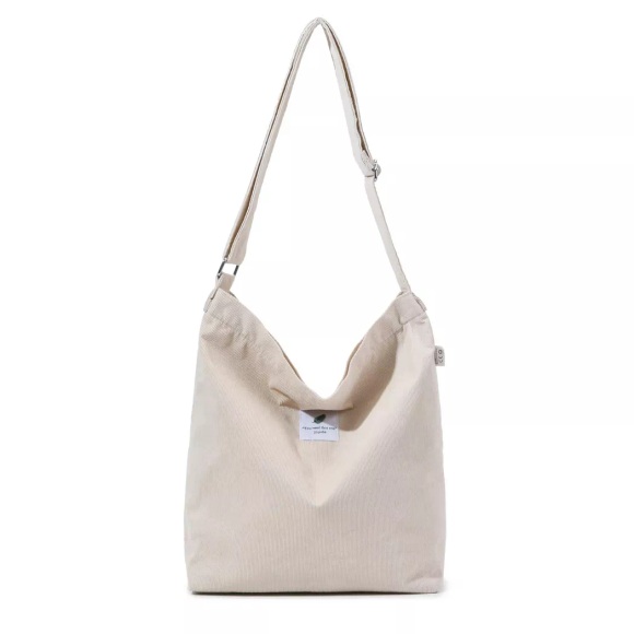 Only-bags.store - Große Cord-Einkaufstasche für Universität Arbeit Schule Alltag, Damen, Beige, One Size