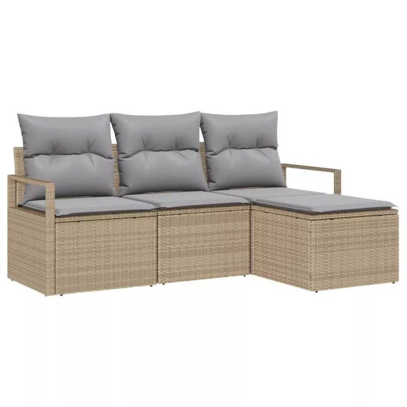 VidaXL - Garten-sofa poly-rattan, One Size, Beige