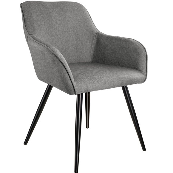 Stuhl Marilyn Leinenoptik, schwarze Stuhlbeine Stuhl Marilyn Leinenoptik, schwarze Stuhlbeine